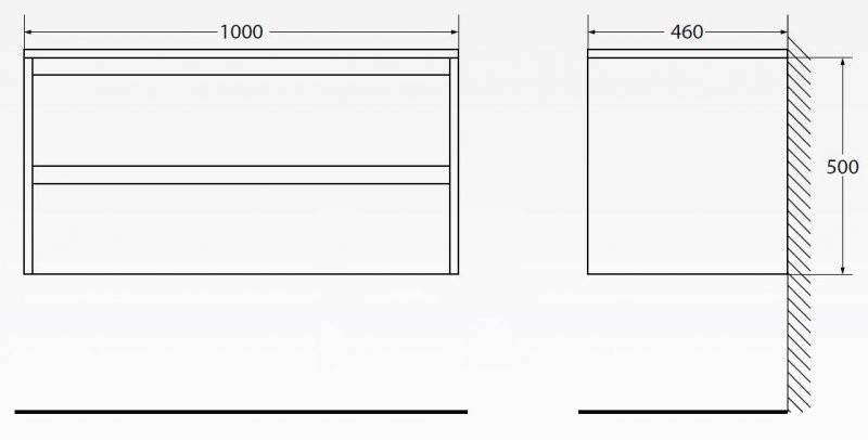 Тумба под раковину BelBagno Kraft 100 KRAFT-1000-2C-SO-RNN подвесная