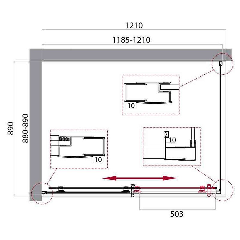 Душевой уголок BelBagno Uno 120х90 UNO-195-AH-1-120/90-P-Cr