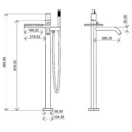 Смеситель для ванны Boheme Stick 129-GG.3