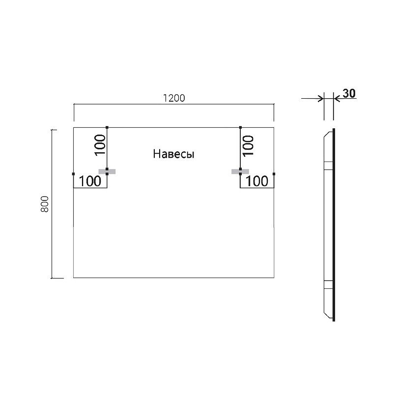 Зеркало Vincea 120 VLM-3VN120 с подсветкой