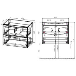Тумба под раковину Vincea Mia Slim 60 VMC-2MC600S1GW подвесная