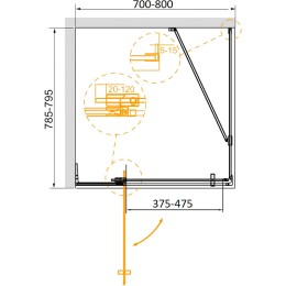 Душевой уголок Cezares Slider 80x80 SLIDER-AH-1-80-70/80-BR-Cr