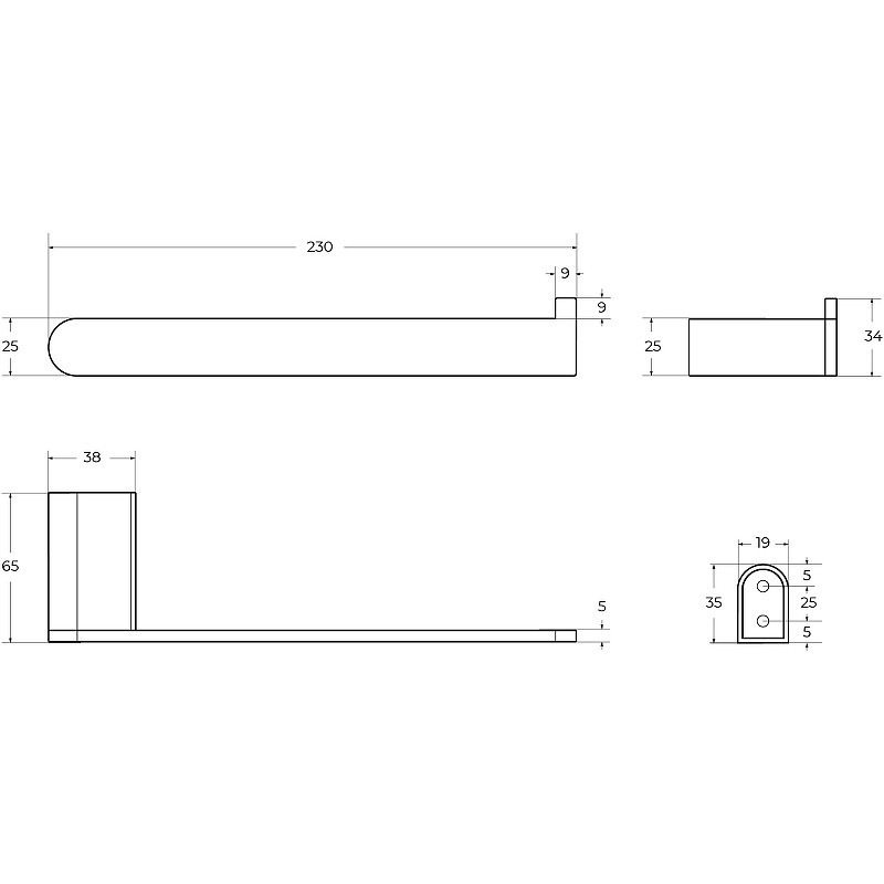 Полотенцедержатель Cezares Stylus STYLUS-TH02-NOP