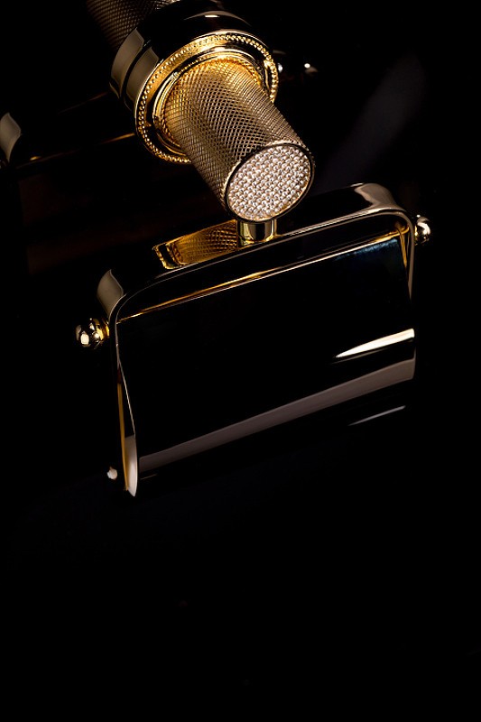 Держатель туалетной бумаги Boheme Royal Cristal 10921-G-B с крышкой