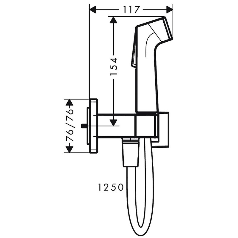Гигиенический душ Hansgrohe Bidette E 1jet  29233140 Шлифованная бронза
