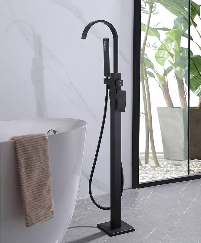 Смеситель для ванны Abber Wasserfall AF8615B черный матовый