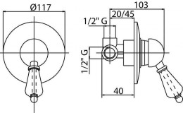 Смеситель для душа Cezares Elite ELITE-DIM-02-Bi