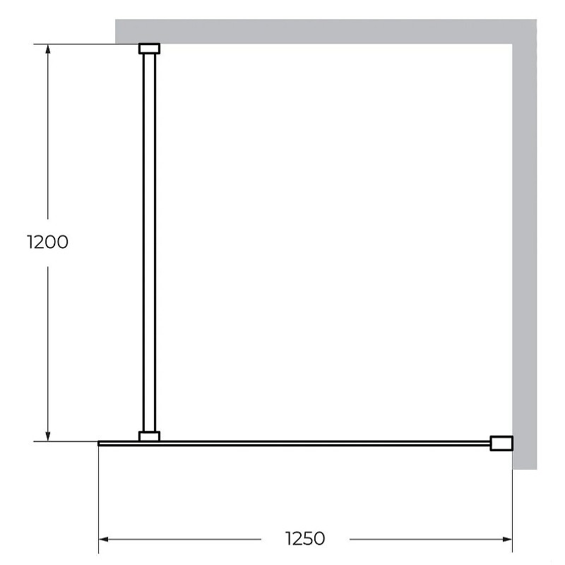 Душевая перегородка Cezares Liberta 125 LIBERTA-L-1-125-120-C-NERO