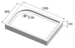 Акриловый поддон для душа BelBagno Tray 120x80 L TRAY-BB-AH-120/80-15-W-L