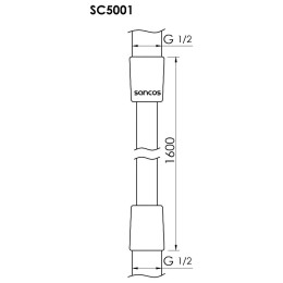Душевой шланг Sancos SC5001CH Хром