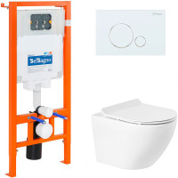 Комплект унитаза с инсталляцией BelBagno Sfera-R BB046CHR/BB2111SC/BB002-80/BB014-SR-BIANCO