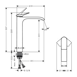 Смеситель для раковины Hansgrohe Vivenis 75042670 черный матовый