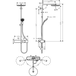 Душевая система Hansgrohe Pulsify S Showerpipe 260 1jet 24220000 с термостатом Хром