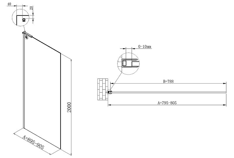 Душевая перегородка Vincea Walk-In 80 VSW-7HA800CL