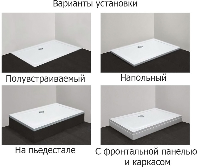 Душевой поддон из стеклокомпозита Cezares Tray SMC 90x90 TRAY-M-A-90-35-W