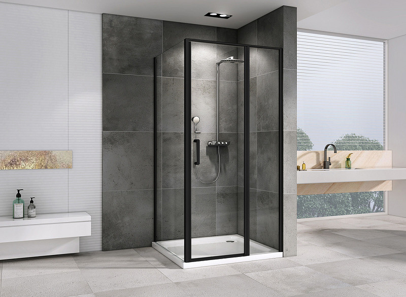 Душевой уголок Abber Sonnenstrand 120x85 AG04120BS-S85B профиль Черный стекло прозрачное