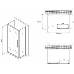 Душевой уголок Abber Schwarzer Diamant 160x90 AG30160BMH-S90BM-S90BM профиль Черный стекло матовое
