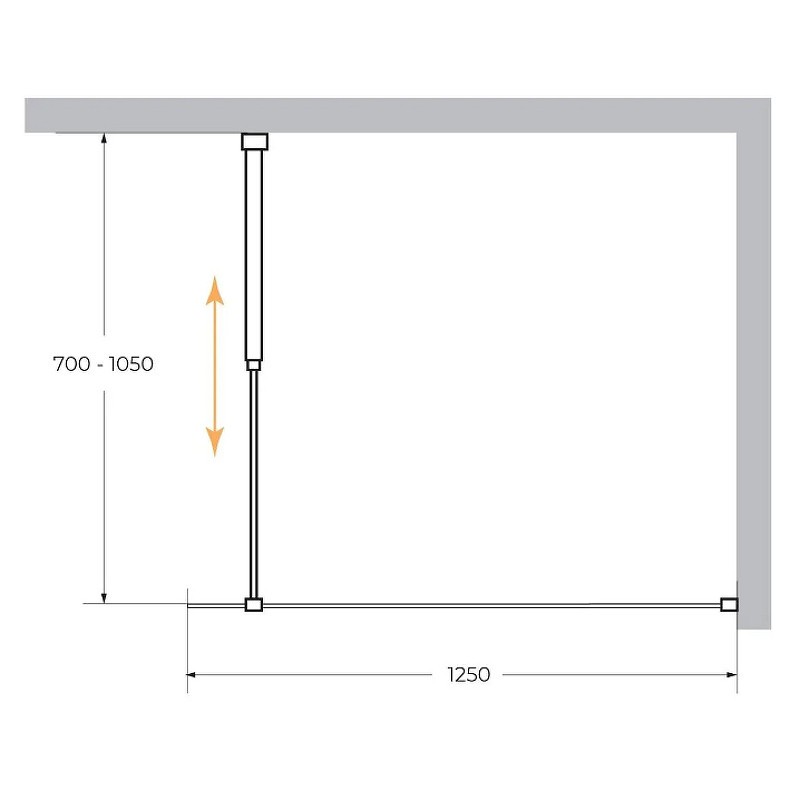 Душевая перегородка Cezares Liberta 125 LIBERTA-L-1-125-C-NERO