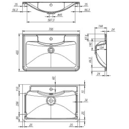 Раковина BelBagno 70 BB700/455-LV-MR-ALR