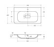 Раковина Cezares Relax 80 CZR-800/480-LV-MR-NV-W0