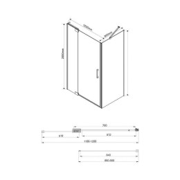 Душевой уголок Vincea Extra 120х90 VSR-1E111290CL