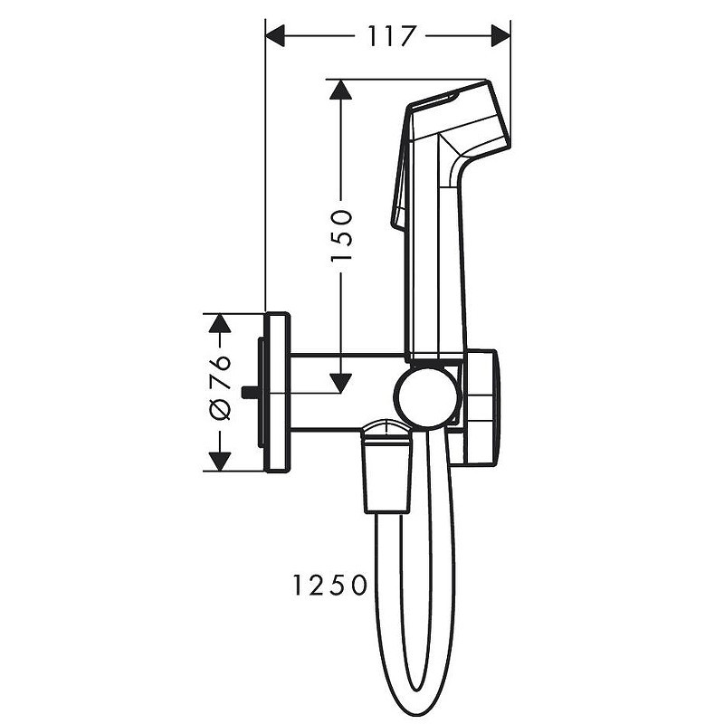 Гигиенический душ Hansgrohe Set HG Bidette 29232670S черный матовый