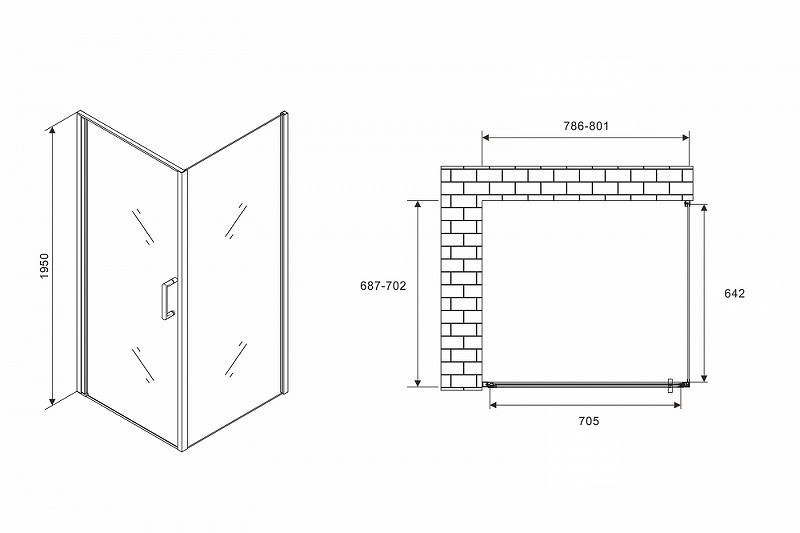 Душевой уголок Abber Sonnenstrand 80x70 AG04080-S70