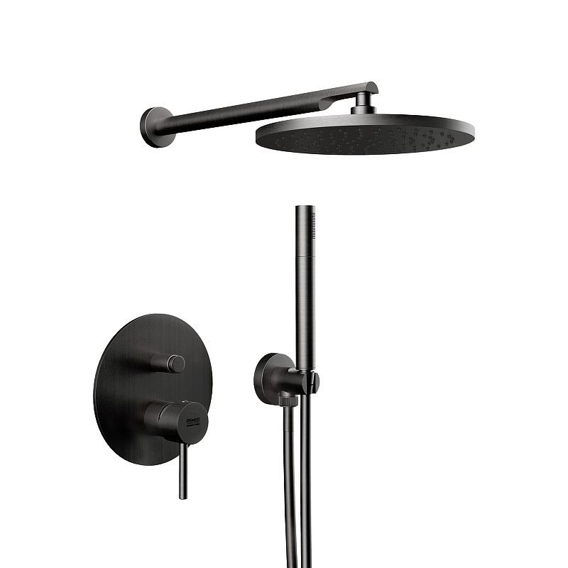 Душевая система Remer X Style X09S02OCFP цвет Черный брашированный хром