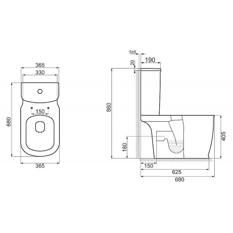Унитаз-компакт BelBagno Prado BB10150CP/BB10150SC