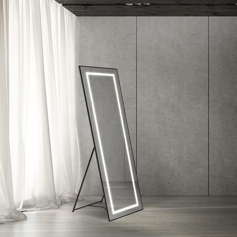 Зеркало BelBagno Kraft 55 SPC-KRAFT-555-1700-TCH-PIA-NERO с подсветкой