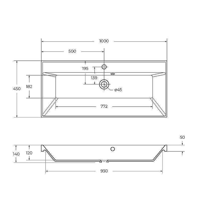 Раковина BelBagno 100 BB1000/450-LV-ART-AST-NERO