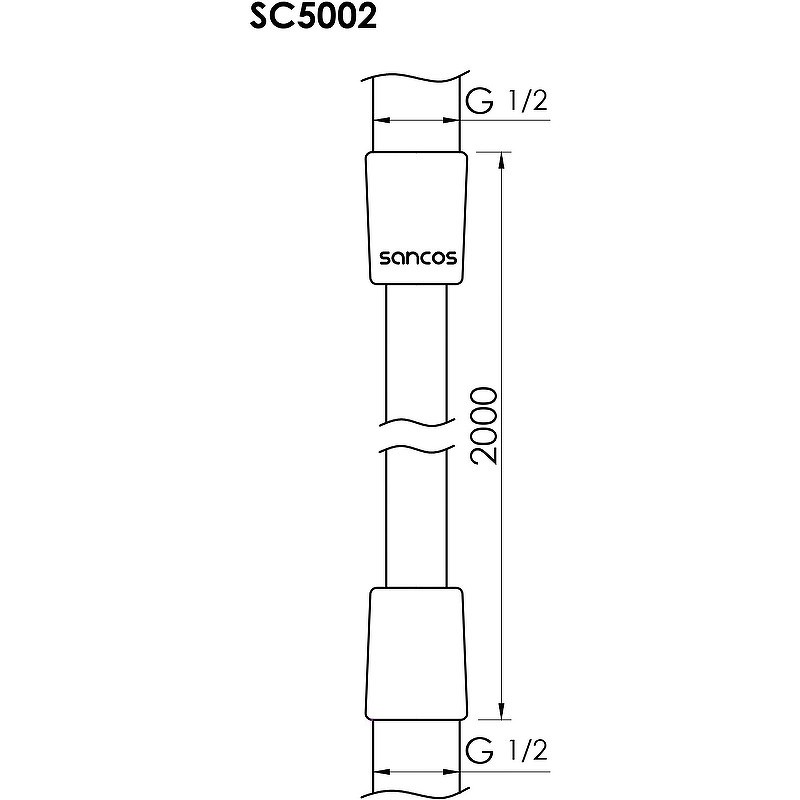 Душевой шланг Sancos SC5002CH Хром