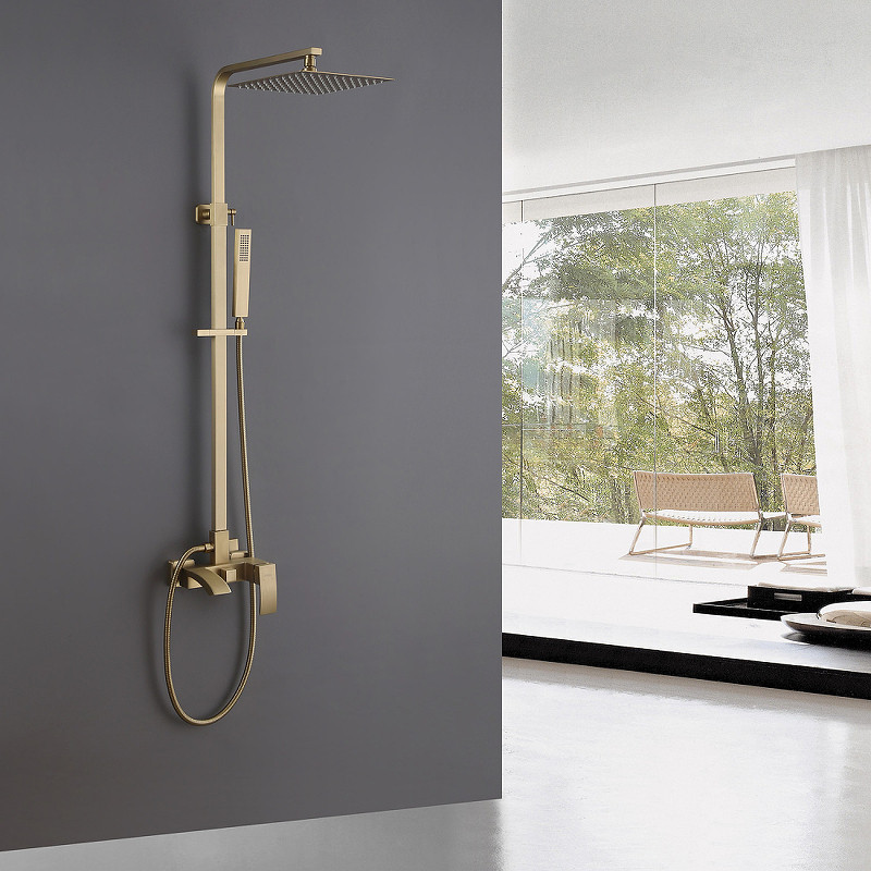 Душевая система Abber Wasserfall AF8616G Золото матовое