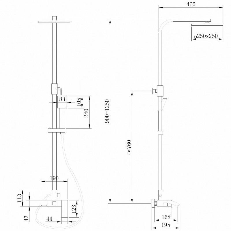 Душевая система Abber Wasserfall AF8616G Золото матовое