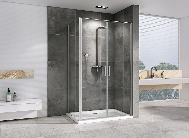 Душевой уголок Abber Sonnenstrand 100x80 AG04100C-S80 профиль Хром стекло прозрачное