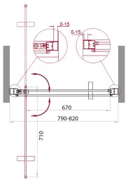 Душевая дверь BelBagno Marmi 80 MARMI-B-1-80-C-Cr