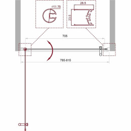 Душевая дверь BelBagno Uno 80 UNO-B-1-80-CH-Cr