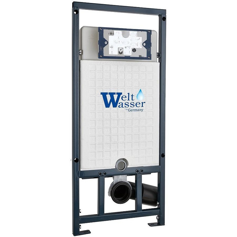 Комплект унитаза Ceramicanova Vogue CN4008T с сиденьем Микролифт и инсталляцией WeltWasser WW Marberg 507 10000005949+10000005952 с клавишей смыва Хром глянцевый