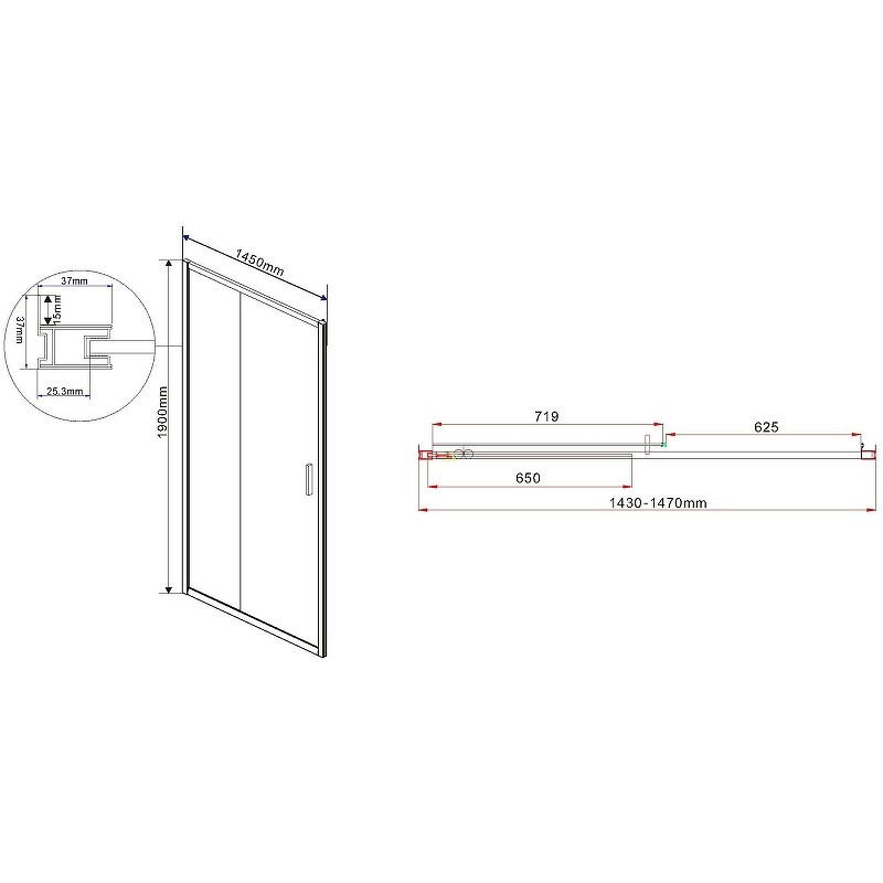Душевая дверь Vincea Garda 145 VDS-1G145CL