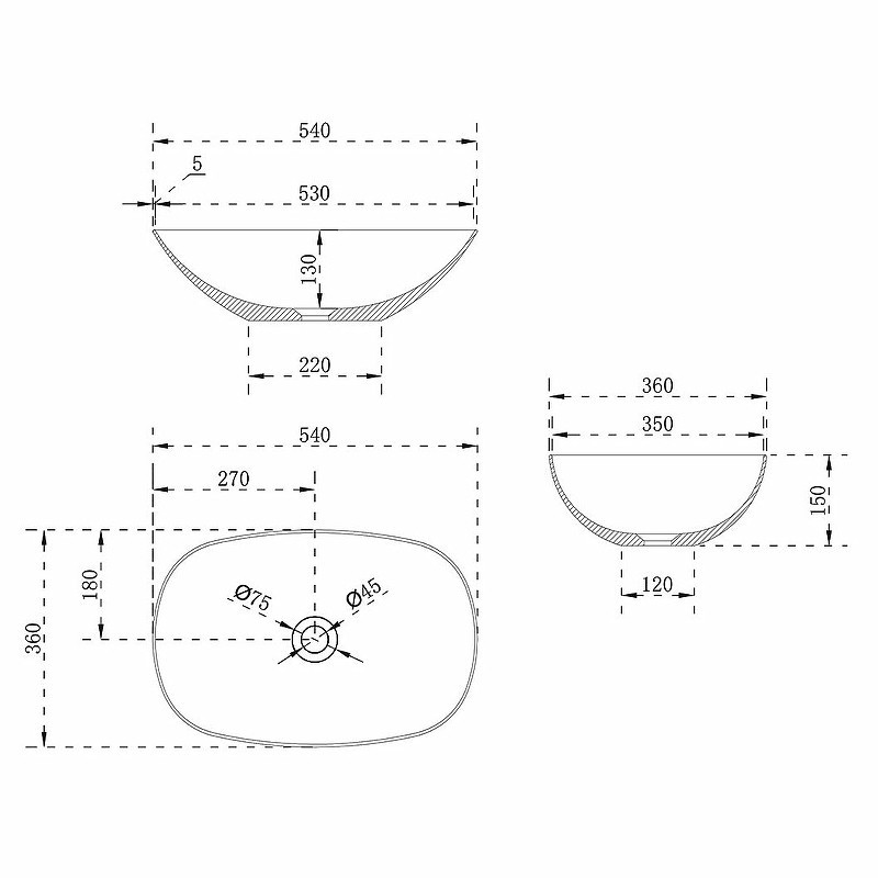 Раковина-чаша Vincea 54 VBS-6T12MW