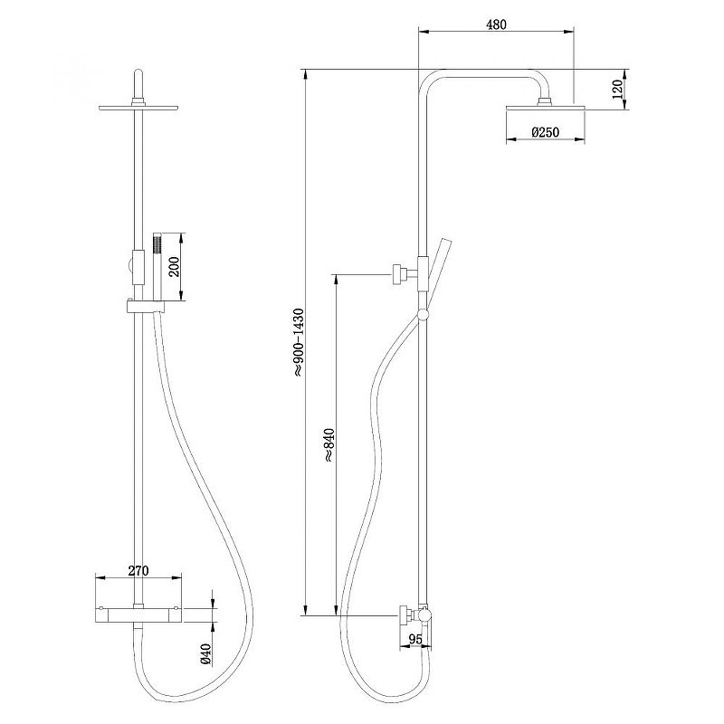 Душевая система Abber Wasser Kreis AF8160GL c термостатом цвет Золото матовое