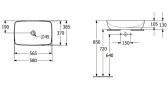 Раковина-чаша Villeroy&Boch Artis 58 417258R1 Альпийский белый