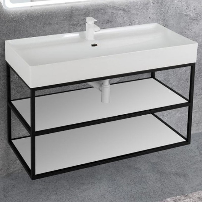 Консоль под раковину Cezares Cadro 100 CADRO50-100/50/58-2C-SO-MET-ST