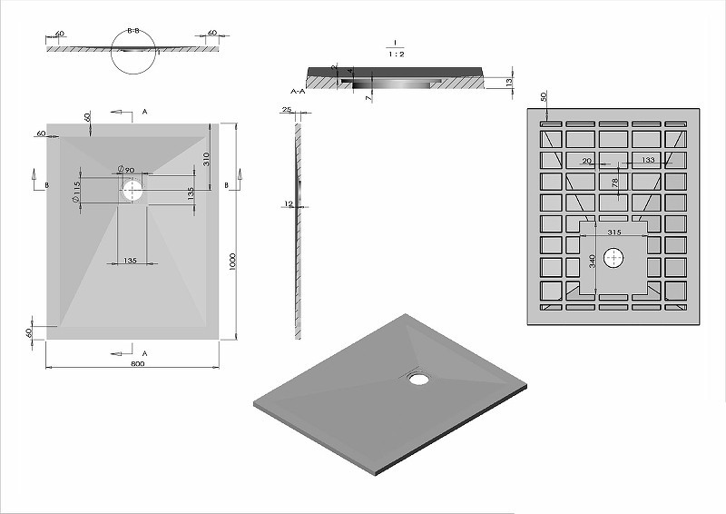 Душевой поддон из искусственного камня Vincea 100x80 VST-4SR8010A