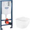 Комплект унитаза BelBagno Uno BB3105CHR/SC с инсталляцией Grohe Rapid SL 38772001