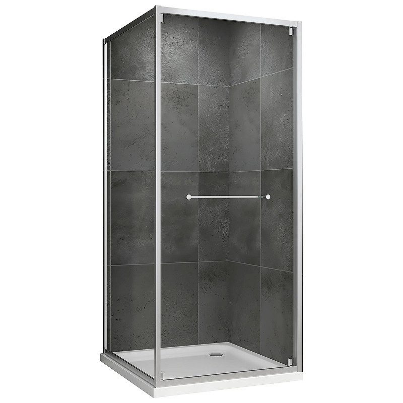 Душевой уголок Abber Schwarzer Diamant 100x100 AG0A100 профиль Хром стекло прозрачное