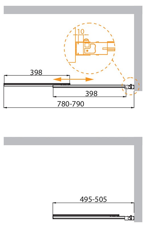 Шторка на ванну Cezares Slider 80 SLIDER-VF-11-80/150-C-Cr