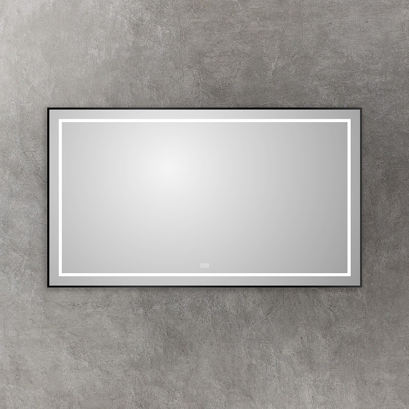 Зеркало BelBagno Kraft 140 SPC-KRAFT-1400-800-LED-TCH-WARM-NERO с подсветкой