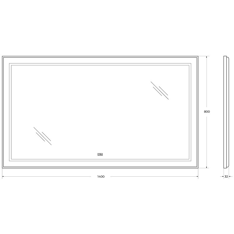 Зеркало BelBagno Kraft 140 SPC-KRAFT-1400-800-LED-TCH-WARM-NERO с подсветкой
