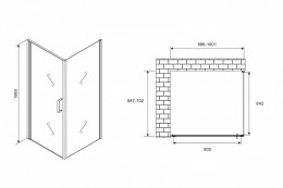 Душевой уголок Abber Sonnenstrand 100x70 AG04100-S70 профиль Хром стекло прозрачное